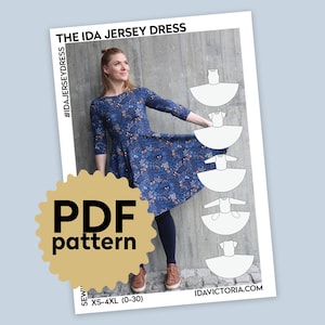 The Ida Jersey Dress - PDF Sewing Pattern (XS-4XL)