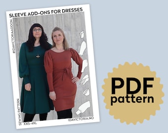 Ajouts de manches pour robes - Patron de couture PDF (Femmes, XXS-4XL)