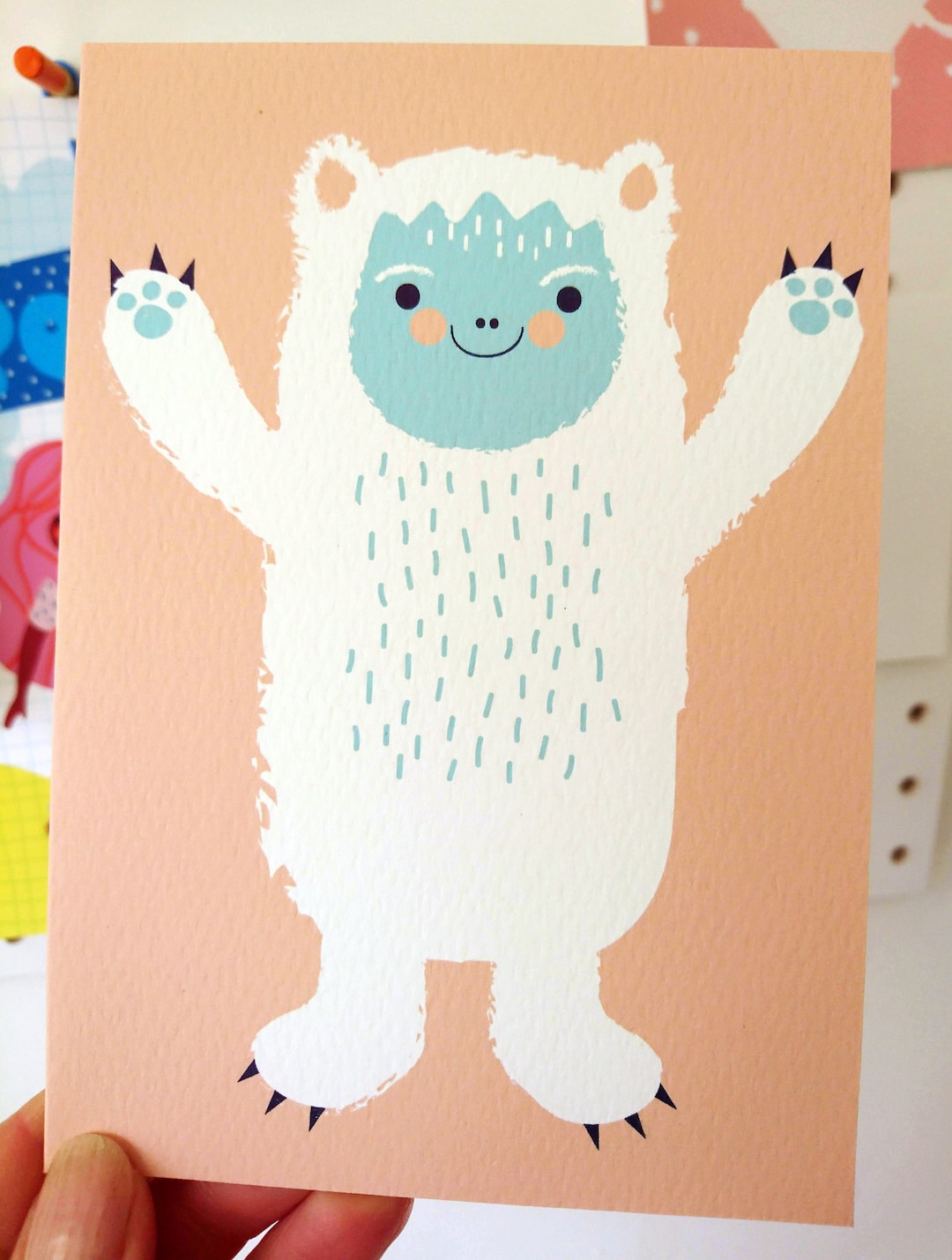 Greetings Card YETI Friendly Yeti Greetings Card Yeti Etsy