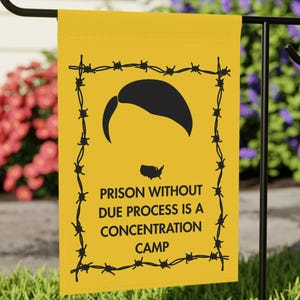 Haft ohne ordentliche Prozess Garten Flagge Antifaschismus Politische Dekoration, Widerstand Flagge mit USA Karte &Hitler Design, Protest Yard Art