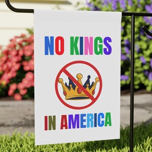 Political Garden Flag,Anti Trump Flag No Kings in America Garden & House Banner,Resist Fascism Democracy House Flag, Anti-MAGA Outdoor Flag
