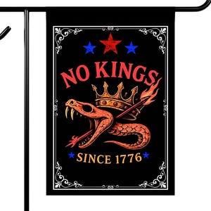 No Kings in America Garden Flag  Anti-Authoritarian Political Banner, Pro-Democracy Yard Decor, Resist Tyranny Flag