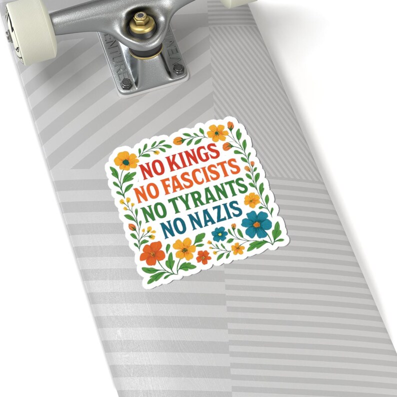 No Kings in America Sticker, Anti-MAGA Protest Vinyl Decal, Democracy Not Monarchy Political Sticker image 5