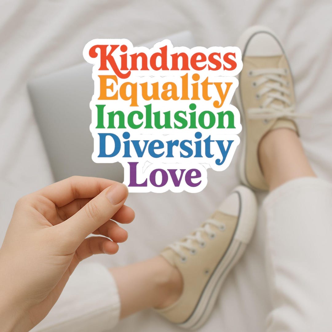 Kindness Equality Vinyl Sticker: Progressive Feminist Human Rights ...