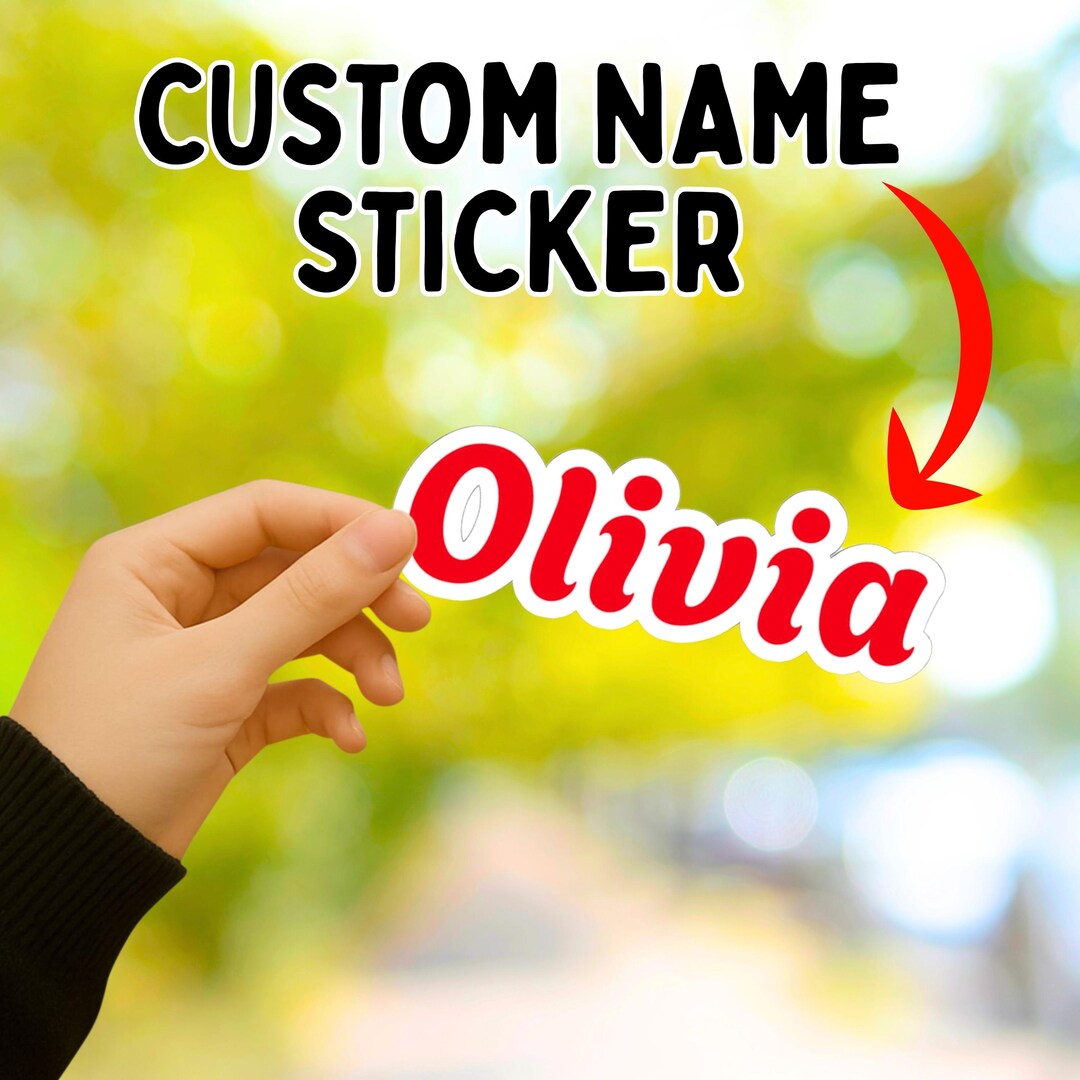 Custom Name Sticker | Waterproof Vinyl Decal for Water Bottle, Laptop ...