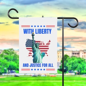 With Liberty And Justice For All Garden Flag, Resist Hate Yard Sign, Anti-Trump Flag, Resist Racism, Resist Fascism Flag