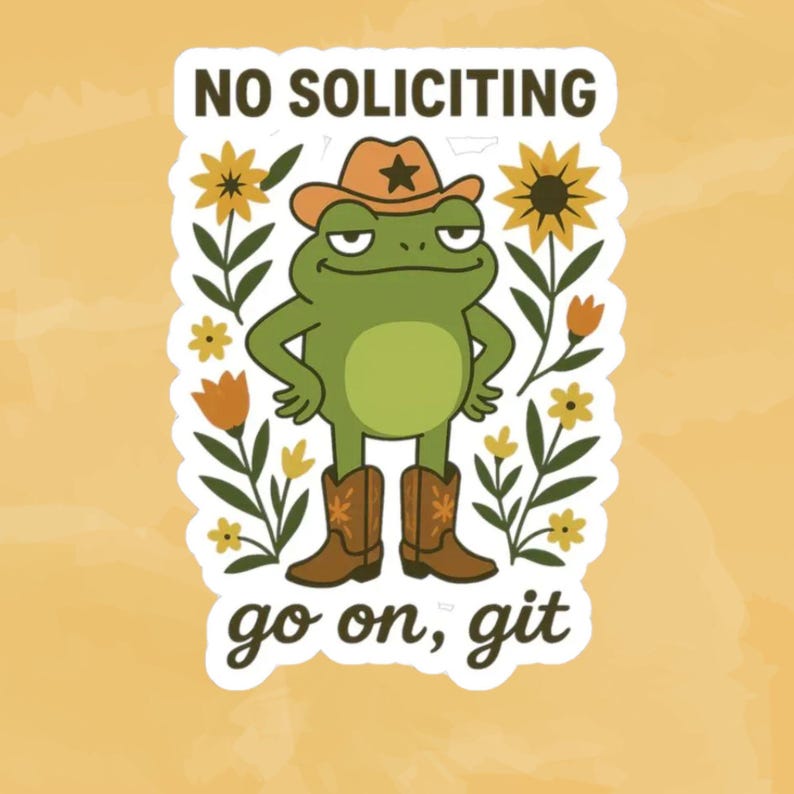Frog Git No Soliciting Frog Sticker, Funny Frog Meme Vinyl Decal, Humorous No ...