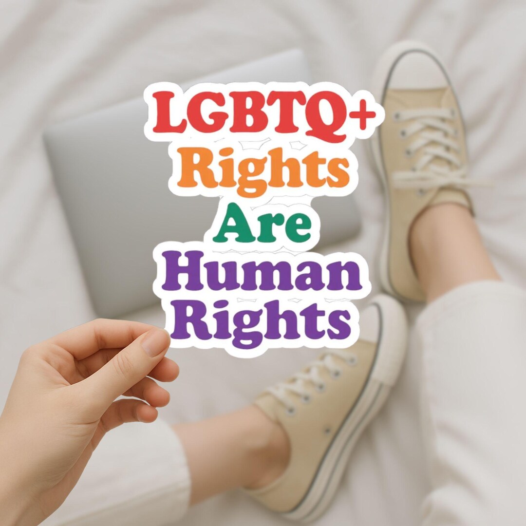 We Love Rights LGBTQ+ Rights Are Human Rights Sticker | Pride Equality Vinyl Decal ...