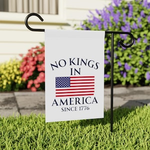 No Kings in America Garden Flag  Anti-Authoritarian Political Banner, Pro-Democracy Yard Decor, Resist Tyranny Flag