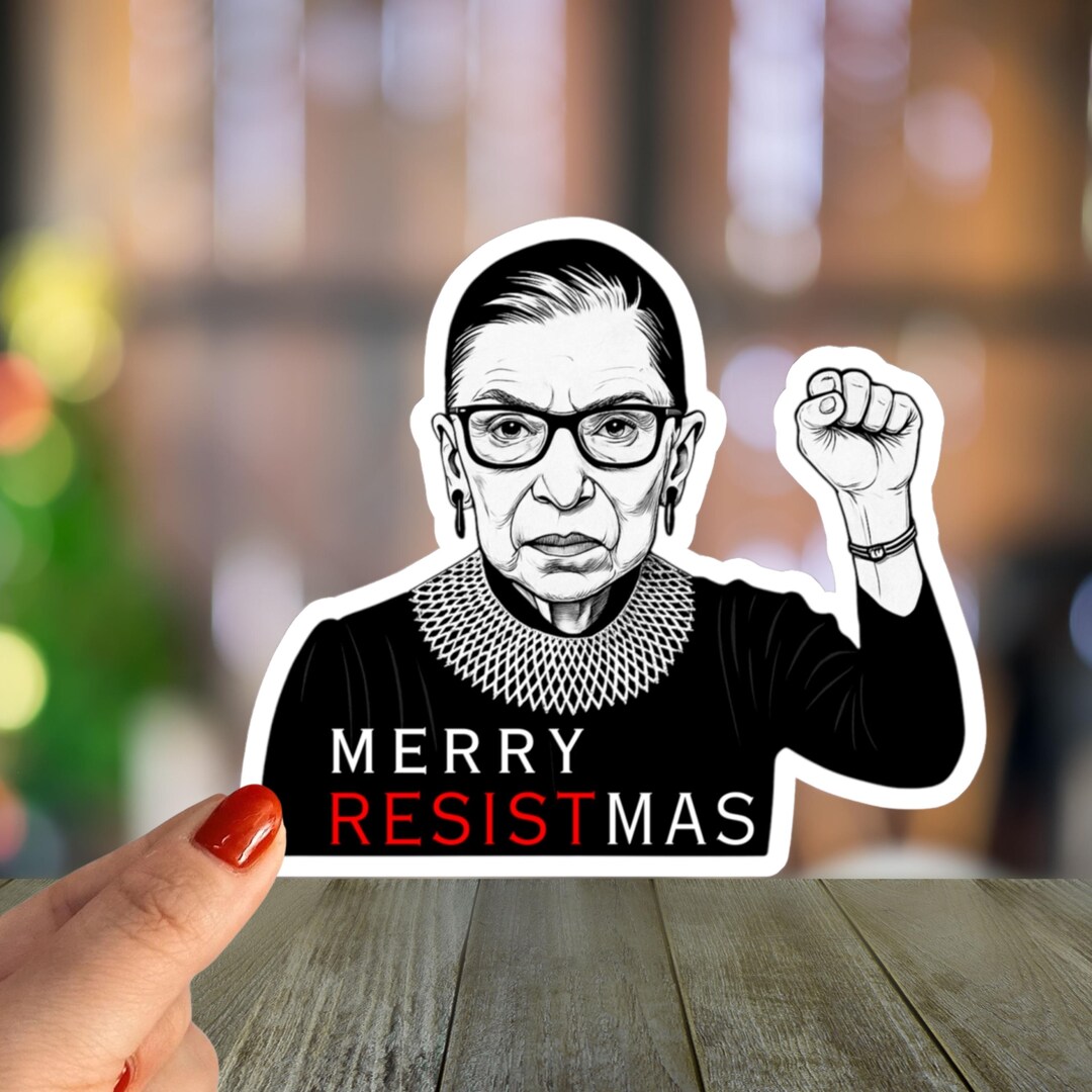 Resistmas Rabbit Merry Resistmas Sticker | Feminist Icon Holiday Vinyl Decal - Etsy