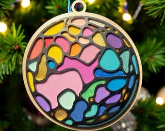 Custom Rainbow Embryo IVF Christmas Ornament - Laser Engraved - Personalized IVF Journey Ornament - Memorial