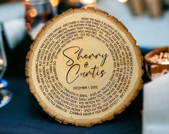 Custom Wood Wedding Vow Slice - 5th Anniversary Gift - Personalized Keepsake Wedding - Groom Gift - Bride Gift - Valentines Day Gift