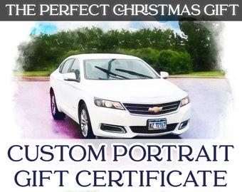 Custom Watercolor Portrait - GIFT CERTIFICATE - Christmas Gift - New Parent Gift - Grandparent Gift - Sister Gift - Brother Gift