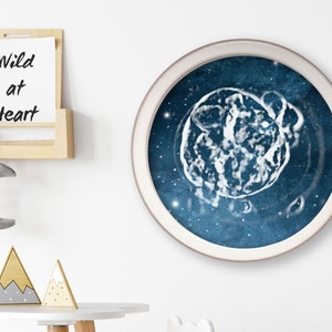 Round Watercolor IVF Embryo Art Print - Hand Painted Embryo - Pregnancy Announcement - Memorial Gift - Embaby - Fertility Gift