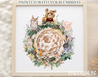 Winnie the Pooh IVF Embryo Art Print - Hand Painted Embryo - Pregnancy Announcement - Memorial Gift - Embaby - Fertility Gift - Ultrasound