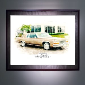 Custom Watercolor Car / Truck Art Print - As Seen on TV - Digital File Included - New Car Gift - Car Lover - Anniversary Birthday Gift