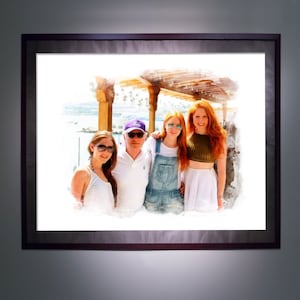 Custom Watercolor Family Art Print - Digital File Incl. - Father's Day Gift - Mother's Day Gift - Anniversary Gift - Present for Mom