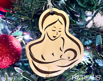 Breast Feeding Christmas Ornament - Laser Engraved - Personalized - Christmas Ornament - Hanukkah Ornament - Breastfeeding