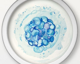 Round Watercolor IVF Embryo Art Print - Hand Painted Watercolor Embryo - Pregnancy Announcement - Memorial Gift - Embaby - Fertility Gift