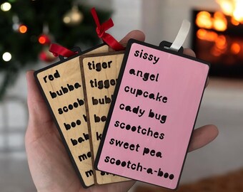 Personalized Nickname Christmas Ornament, Backpack Tag, Luggage Tag, Stocking Name Plate, Gift Tag