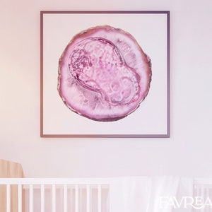 Geode Watercolor IVF Embryo Art Print - Hand Painted Embryo - Pregnancy Announcement - Memorial Gift - Embaby - Fertility Gift