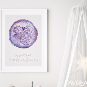 Geode Watercolor IVF Embryo Art Print - Hand Painted Embryo - Pregnancy Announcement - Memorial Gift - Embaby - Fertility Gift