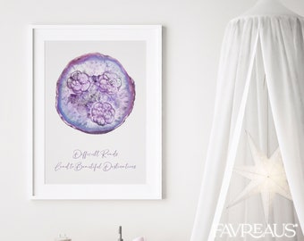 Geode Watercolor IVF Embryo Art Print - Hand Painted Embryo - Pregnancy Announcement - Memorial Gift - Embaby - Fertility Gift