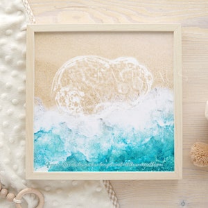 Ocean Waves Beach Watercolor IVF Embryo Art Print - Hand Painted Embryo - Pregnancy Announcement - Memorial Gift - Embaby - Fertility Gift