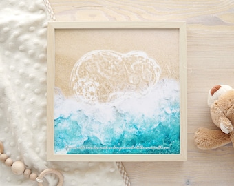 Ocean Waves Beach Watercolor IVF Embryo Art Print - Hand Painted Embryo - Pregnancy Announcement - Memorial Gift - Embaby - Fertility Gift