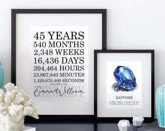 Years in Time Custom Anniversary Year - Months - Weeks - Days - Hours - Minutes - Seconds Art Print