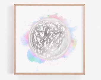 Watercolor Moon IVF Embryo Art Print - Hand Painted Embryo - Pregnancy Announcement - Memorial Gift - Embaby - Fertility Gift