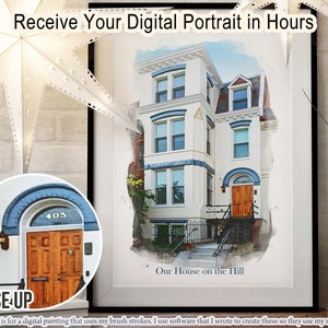 Ritratto di casa personalizzato ad acquerello - Arte per la casa personalizzata - Illustrazione di casa dipinta digitalmente - Regalo di inaugurazione della casa - Chiusura immobiliare