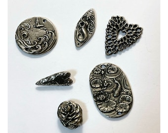 Green Girl Studios Pewter Beads Links & Buttons - Embellishment / Metal Link / Focal / Button / Jewelry Supply / Mixed Media Supply