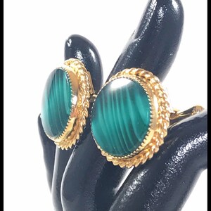 Malachite Styled Goldtone Rope Braided Cuff Links Free Shipping