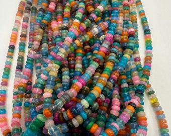 Multi opal plain roundel 4-5mm