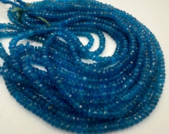 Neon apatite facetted roundel 4-5mm