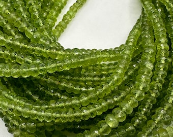Peridot facetted roundel 5mm