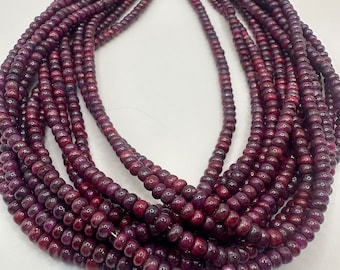 Ruby plain roundel 4mm
