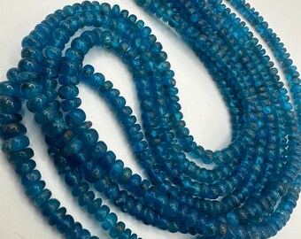 Neon apatite smooth roundel 5-6mm