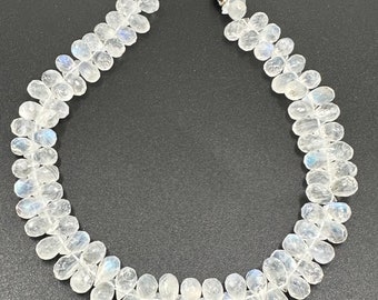 Rainbow moonstone facetted tear drop 5x8mm