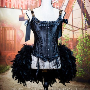TWILIGHT Plus Size 2XL Burlesque Showgirl Corset Costume sexy Black Swan dress XXL