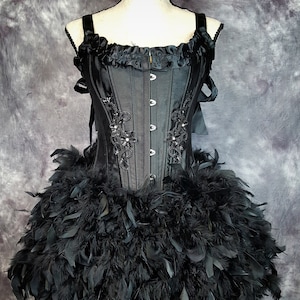 Gothic Swan Masquerade Costume Adult Black Sequin Ballerina Dress