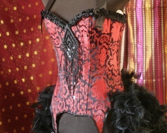 PALOMINO  Circus Costume Ringmaster Day of the Dead Burlesque Steampunk dress Corset Red Black