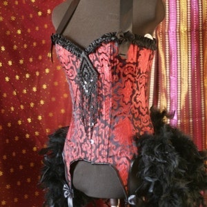 PALOMINO  Circus Costume Ringmaster Day of the Dead Burlesque Steampunk dress Corset Red Black