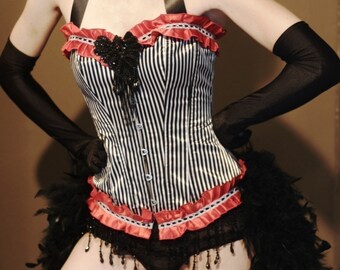 RINGMASTER Great Gatsby Burlesque corset Circus Costume Steampunk dress Halloween 1920s