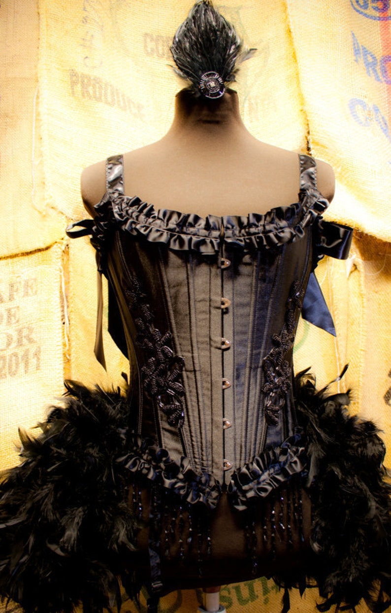 TWILIGHT Black Swan Burlesque Outfit Gypsy Steampunk Corset Wedding Dress Goth Cosplay Costume EVERYTHING INCLUDED image 5