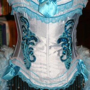 IRIS Blue Burlesque costume corset for Halloween prom dress Small, Medium, Large, XL image 2