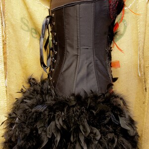 MEDIUM CARDINAL Black Raven Sexy Steampunk Burlesque Costume Corset for Day of the Dead image 2