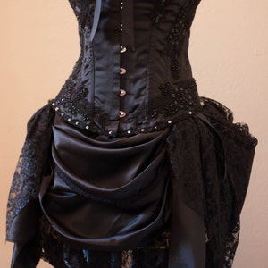 BLACK GYPSY Steampunk Clothing Burlesque Corset Costume Gothic Wedding Dress