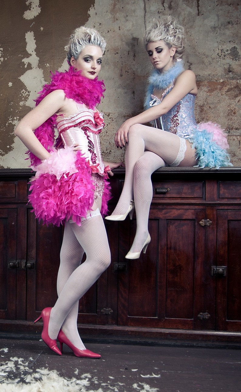 PINK LADY Showgirl Costume Burlesque Corset Saloon Girl Dress Etsy